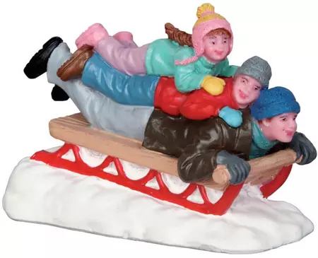 Lemax sledding with dad kerstdorp figuur type 3 2015