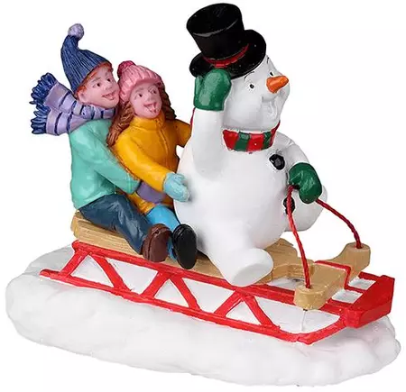 Lemax sledding with frosty kerstdorp figuur type 4 Vail Village 2022