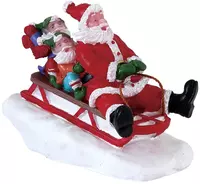 Lemax sledding with santa kerstdorp figuur type 4 Santa's Wonderland 2018