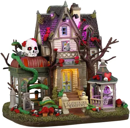 Lemax slithering gardens verlicht huisje Spooky Town 2024 - afbeelding 1