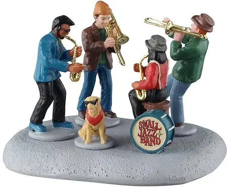 Lemax small jazz band kerstdorp tafereel Caddington Village 2025 - afbeelding 1