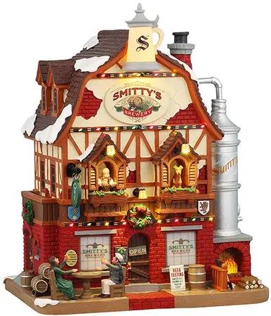 Lemax smitty's brewery verlicht kersthuisje Caddington Village 2025 - afbeelding 1