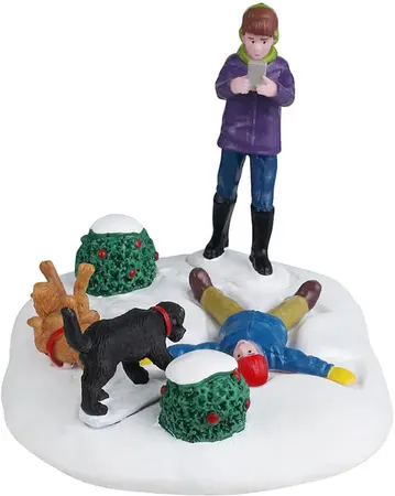 Lemax snow angel's best friend kerstdorp tafereel Vail Village 2024 - afbeelding 2