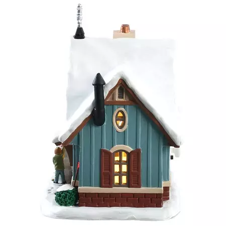 Lemax snow day! verlicht kersthuisje Caddington Village 2018 - afbeelding 2