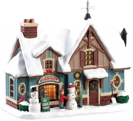 Lemax snow day! verlicht kersthuisje Caddington Village 2018 - afbeelding 1