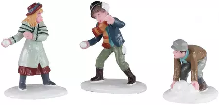 Lemax snowball skirmish s/3 kerstdorp figuur type 3 Caddington Village 2020