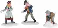Lemax snowball skirmish s/3 kerstdorp figuur type 3 Caddington Village 2020