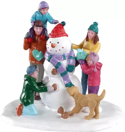 Lemax snowman teamwork kerstdorp tafereel Vail Village 2020 - afbeelding 1