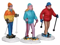 Lemax snowshoe walkers, s/3 kerstdorp figuur type 3 Vail Village 2012