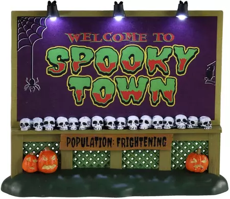 Lemax spookytown sign verlichte accessoire Spooky Town 2020