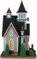 Lemax spruce valley church verlichte kerk Caddington Village 2026 - afbeelding 2