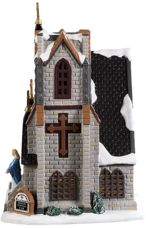 Lemax st. matthew's church verlichte kersthuisje Caddington Village 2019 - afbeelding 2