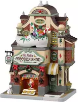 Lemax st. nick's wooden shoe shop verlicht kersthuisje Caddington Village 2023 - afbeelding 1