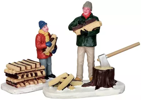 Lemax stacking firewood s/2 kerstdorp figuur type 4 Vail Village 2015