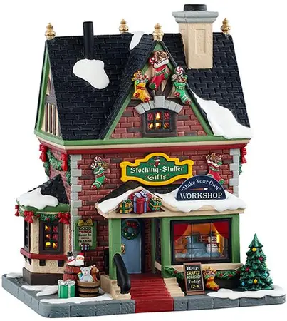 Lemax stocking stuffer gifts verlicht kersthuisje Caddington Village 2025 - afbeelding 1
