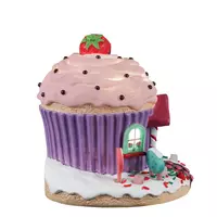 Lemax strawberry bungalow verlicht kerstdorp tafereel Sugar 'N' Spice 2022 - afbeelding 2