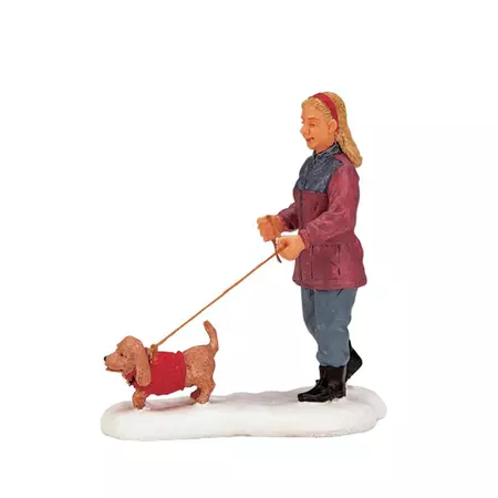 Lemax strolling with pooch kerstdorp figuur type 1 2002