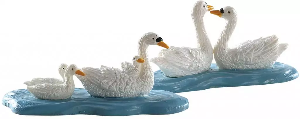 Lemax swans s/2 kerstdorp figuur type 3 2018