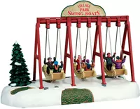 Lemax swing boats bewegend kerstdorp tafereel Caddington Village 2016