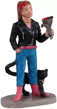 Lemax tattoo katarina & cat halloween figuur Spooky Town 2022