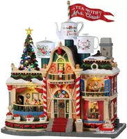 Lemax tea with mrs. claus kersthuisje Santa's Wonderland met rokende schoorsteen 2023