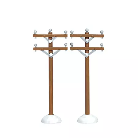 Lemax telephone poles s/2 kerstdorp accessoire 2006