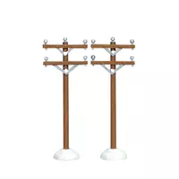 Lemax telephone poles s/2 kerstdorp accessoire 2006