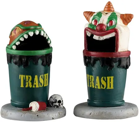 Lemax terrifying trash cans accessoire Spooky Town 2026