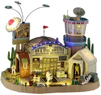 Lemax the air & space novelties hangar museum bewegend huisje Spooky Town 2025