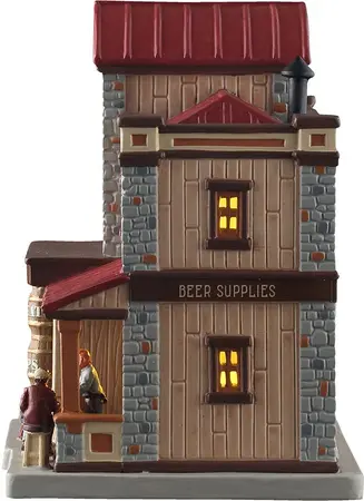 Lemax the beer meister home brewing supplies verlicht kersthuisje Harvest Crossing 2025 - afbeelding 4