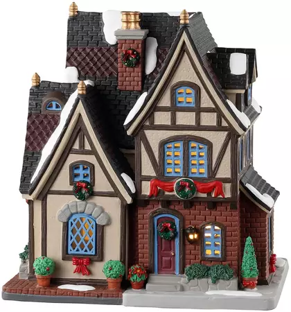 Lemax the burgher's house verlicht kersthuisje Caddington Village 2023 - afbeelding 1