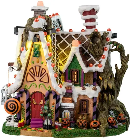 Lemax the candy witch cottage verlicht huisje Spooky Town 2024 - afbeelding 1