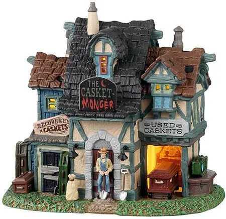 Lemax the casket-monger verlicht huisje Spooky Town 2025