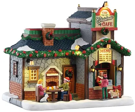 Lemax the christmas cafe verlicht kersthuisje Caddington Village 2025 - afbeelding 1