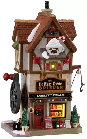 Lemax the coffee bean grinder verlicht kersthuisje Caddington Village 2021 - afbeelding 1