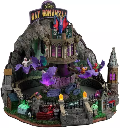 Lemax the count's bat bonanza bewegend huisje Spooky Town 2022