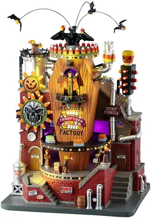 Lemax the count's candy corn factory bewegend huisje Spooky Town 2026