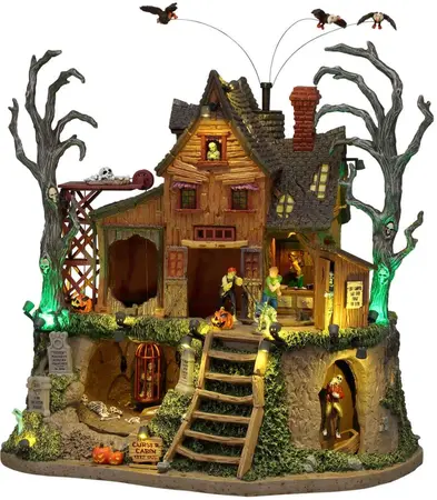 Lemax the cursed cabin bewegend huisje Spooky Town 2026