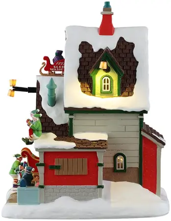Lemax the elf service sleigh & sled repair verlicht kersthuisje Santa's Wonderland 2025 - afbeelding 4