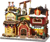 Lemax the holly jolly chocolatier & mrs. claus coffee shop bewegend kersthuisje Santa's Wonderland 2026