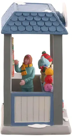 Lemax the knit 'n needle yarn shop verlicht kerstdorp tafereel Caddington Village 2022 - afbeelding 2
