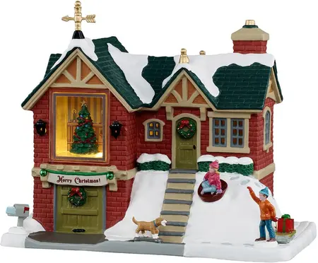 Lemax the little brick house verlicht kersthuisje Caddington Village 2025 - afbeelding 2