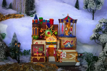 Lemax the merry music box bewegend kersthuisje Caddington Village 2024 - afbeelding 2