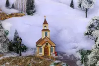 Lemax the new village church verlicht kersthuisje Caddington Village 2024 - afbeelding 4