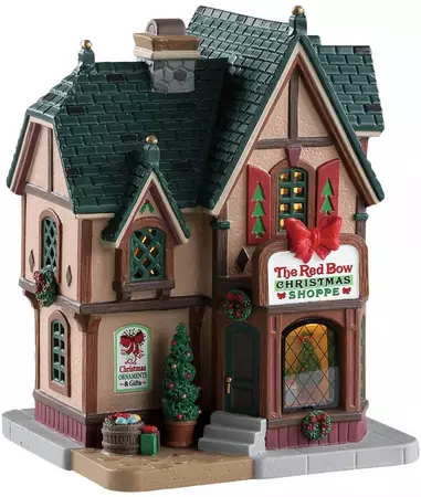 Lemax the red bow christmas shoppe verlicht kersthuisje Caddington Village 2018 - afbeelding 1