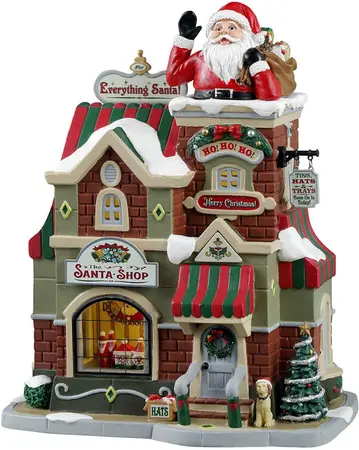 Lemax the santa shop verlicht kersthuisje Caddington Village 2024 - afbeelding 1