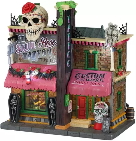 Lemax the skull and rose tattoo studio huisje Spooky Town 2022