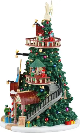 Lemax the tannenbaum tower christmas shops verlicht kersthuisje Santa's Wonderland 2025 - afbeelding 4