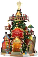 Lemax the tannenbaum tower christmas shops verlicht kersthuisje Santa's Wonderland 2025 - afbeelding 2