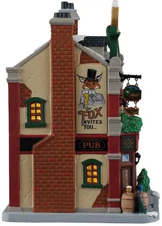 Lemax the trottin' fox pub verlicht kersthuisje Caddington Village 2026 - afbeelding 2